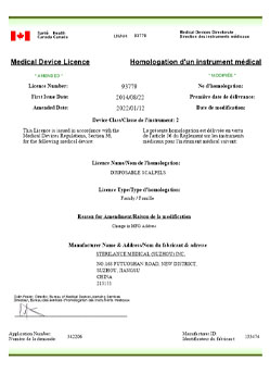 Certificado MDL de Canadá Categoría II